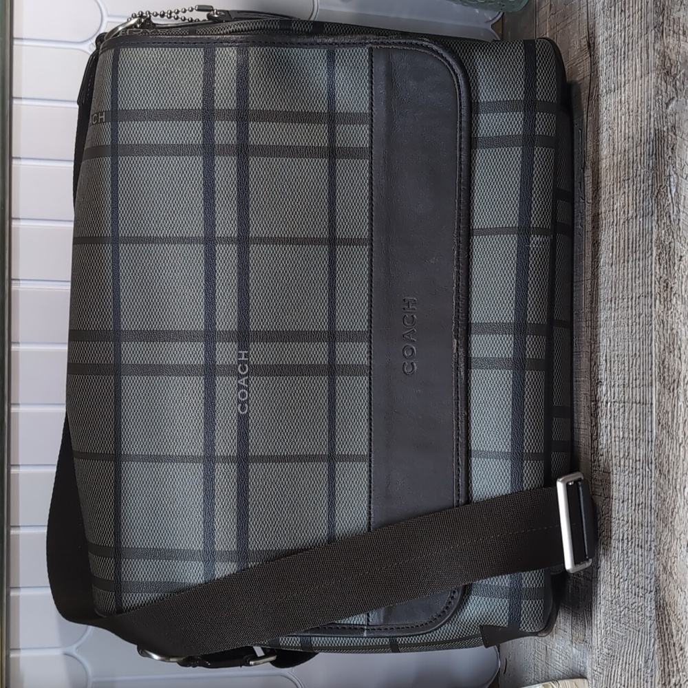 Coach Black and Gray Men's Bag